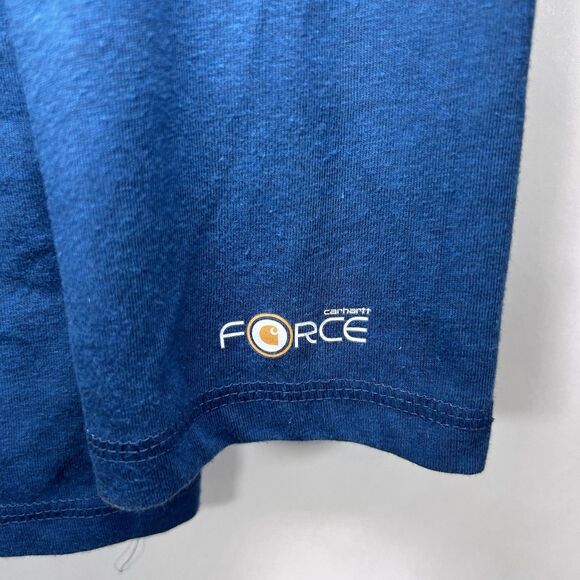 Carhartt Force Relaxed Fit 1/4 Zip Pullover Mens Size Medium Blue Pocket Logo - Picture 5 of 11